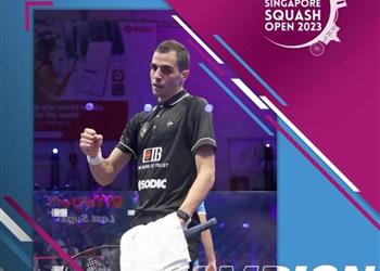 علي فرج يتوج بلقب سنغافورة المفتوحة للإسكواش