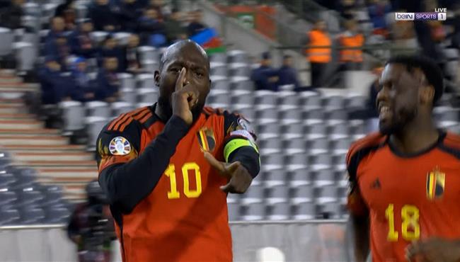 سوبر هاتريك لوكاكو في مباراة بلجيكا واذربيجان بتصفيات كأس امم اوروبا