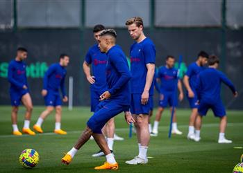 بعد إصابة جافي نبأ سعيد في تدريبات برشلونة قبل مباراة رايو فاليكانو