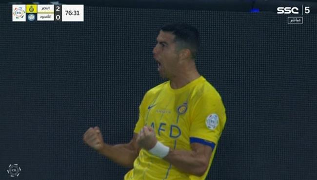 هدف رونالدو الاول في مرمي الاخدود بالدوري السعودي