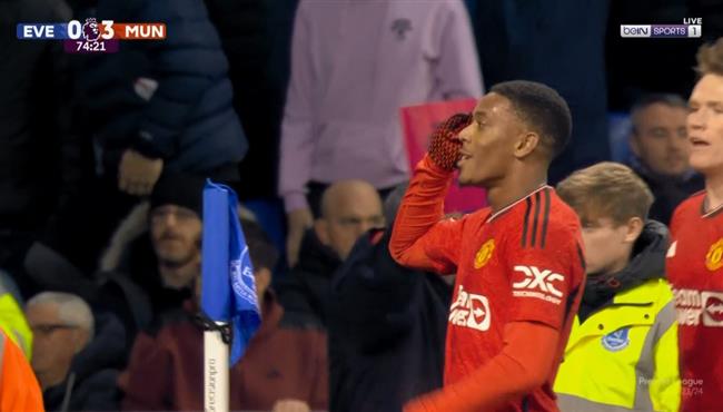 هدف انتوني مارسيال في مرمي ايفرتون بالدوري الانجليزي