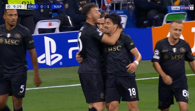 هدف نابولي الاول في مرمي ريال مدريد بدوري ابطال اوروبا