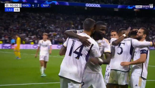 اهداف مباراة ريال مدريد ونابولي 4 2 دوري ابطال اوروبا
