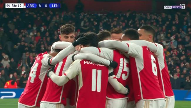 اهداف مباراة ارسنال ولينس 6 0 دوري ابطال اوروبا