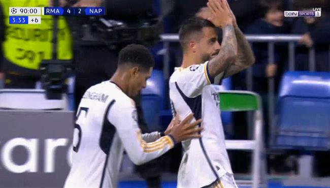 هدف خوسيلو في مرمي نابولي بدروي ابطال اوروبا ورد فعل بيلينجهام