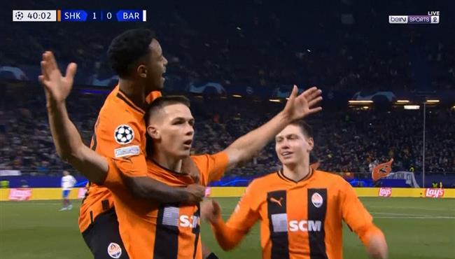 هدف شاختار الاول في مرمي برشلونة بدوري ابطال اوروبا