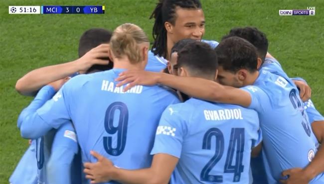 اهداف مباراة مانشستر سيتي ويونج بويز 3 0 دوري ابطال اوروبا
