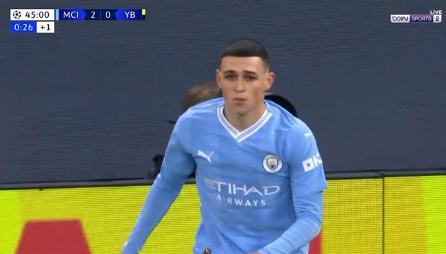 هدف فودين في مرمي يونج بويز بدوري ابطال اوروبا