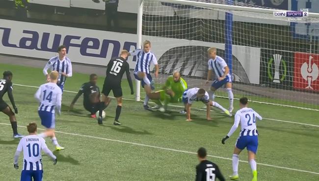 استبسال رهيب من مدافعي وحارس هلسنكي امام فرانكفورت في دوري المؤتمر الاوروبي