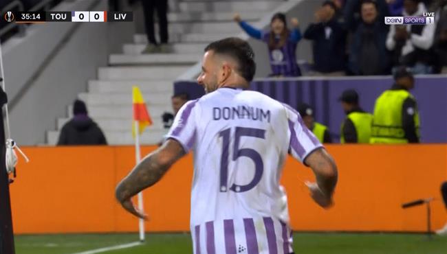 هدف تولوز الاول في مرمي ليفربول بالدوري الاوروبي