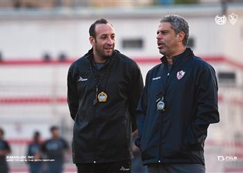 مران الزمالك معتمد جمال يحفز اللاعبين وتدريبات تأهيلية استعداد ا لمواجهة سوار الغيني
