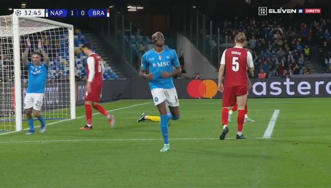 اهداف مباراة نابولي وسبورتينج براجا 2 0 دورري ابطال اوروبا