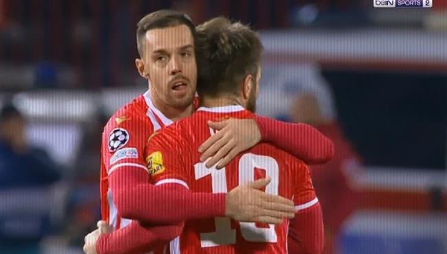 هدف النجم الاحمر الثاني في مرمي مانشستر سيتي بدوري ابطال اوروبا