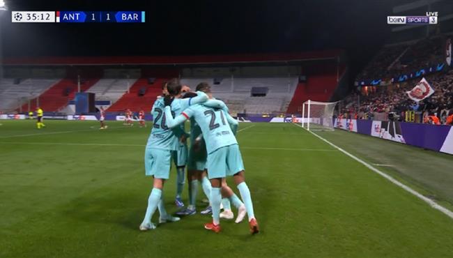 اهداف مباراة برشلونة وانتويرب 2 3 دوري ابطال اوروبا