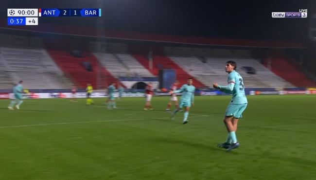 هدف تعادل برشلونة مع انتويرب 2 2 دوري ابطال اوروبا