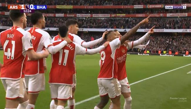 اهداف مباراة ارسنال وبرايتون 2 0 الدوري الانجليزي