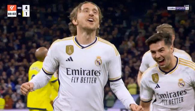 هدف لوكا مودريتش في مرمي فياريال بالدوري الاسباني