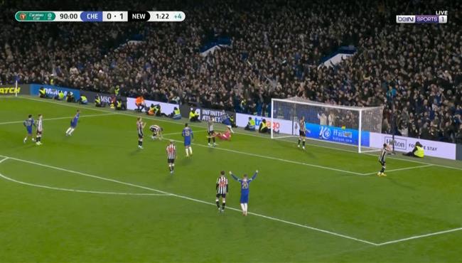 اهداف وركلات ترجيح مباراة تشيلسي ونيوكاسل في كاس الرابطة الانجليزية