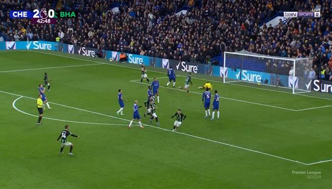 هدف رائع في مباراة تشيلسي وبرايتون بالدوري الانجليزي