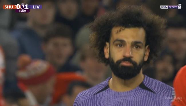 محمد صلاح كاد ان يسجل هدف امام شيفيلد والحارس يتألق