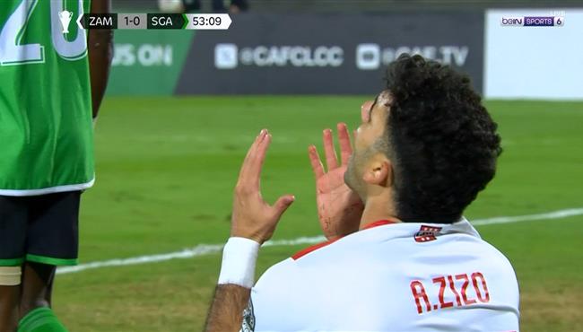 زيزو يهدر هدف محقق للزمالك امام ساجرادا بكاس الكونفيدرالية