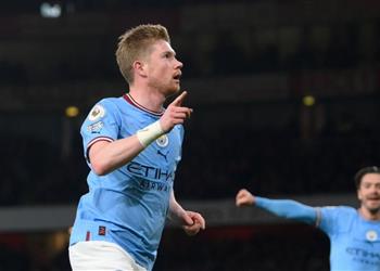 فيديو دي بروين يسجل هدف مانشستر سيتي الأول أمام آرسنال