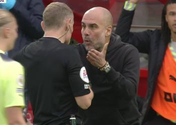 بسبب هالاند جوارديولا يحصل على بطاقة صفراء في مباراة مانشستر سيتي ونوتينجهام