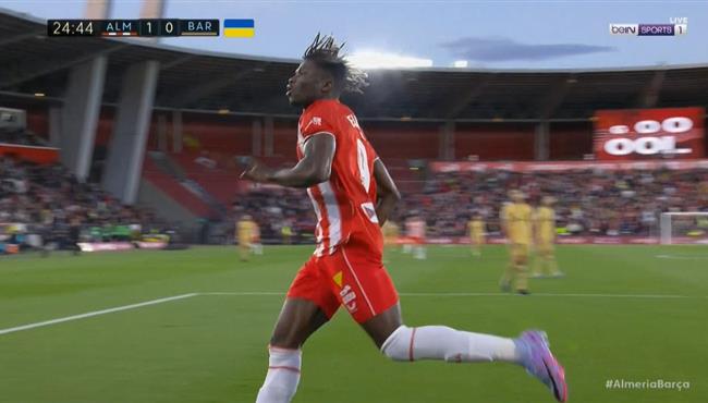 هدف الميريا الاول في مرمي برشلونة بالدوري الاسباني البلال توريه