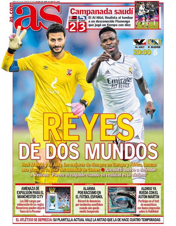 صحيفة آس عن مباراة الأهلي وريال مدريد
