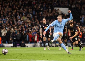 فيديو في دقيقتين هالاند يسجل هدفين لـ مانشستر سيتي أمام لايبزيج