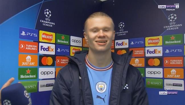 تصريحات هالاند بعد تسجيل ميجا هاتريك في مرمي لايبزيج بدوري ابطال اوروبا