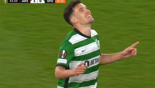 هدف بيدرو جونسالفيس الخرافي في مرمي ارسنال بالدوري الاوروبي