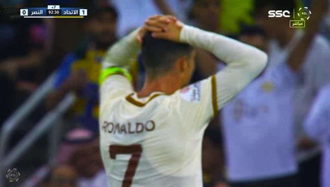 رونالدو كاد ان يسجل هدف قاتل للنصر امام الاتحاد في الدوري السعودي
