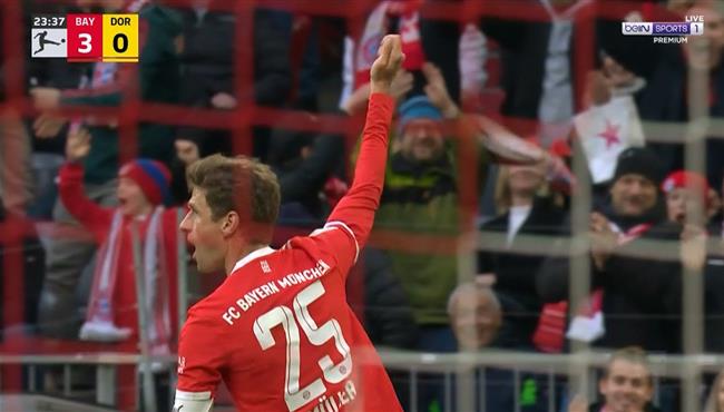 هدف بايرن ميونخ الثالث في مرمي بوروسيا دورتموند توماس مولر