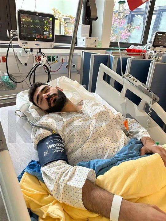 عبد الرحمن حميد بعد الإصابة بقطع في الرباط الصليبي