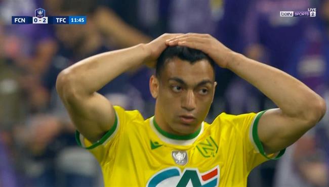 مصطفي محمد كاد ان يسجل هدف امام تولوز والمدافع ينقذها من علي خط المرمي