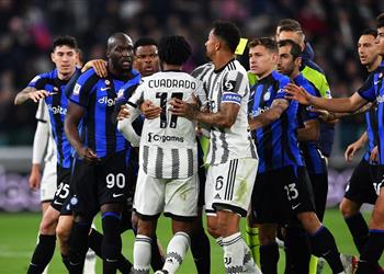 فيديو 3 بطاقات حمراء وهدفين إنتر ميلان يتعادل مع يوفنتوس في ذهاب نصف نهائي كأس إيطاليا