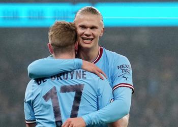 تشكيل مانشستر سيتي أمام إيفرتون هالاند أساسي ودي بروين بديل ا