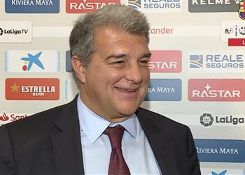 لابورتا بعد تتويج برشلونة بلقب الدوري الإسباني الأفضل فاز وتشافي كان حاسم ا