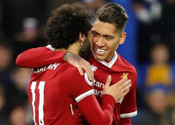 فيديو أسيست محمد صلاح فيرمينو يسجل هدف تعادل ليفربول أمام أستون فيلا