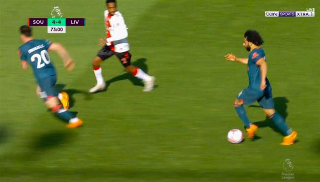 اسيست محمد صلاح لهدف ليفربول الرابع في مرمي ساوثهامبتون