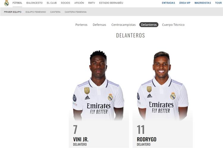 صورة ضوئية من الموقع الرسمي لنادي ريال مدريد