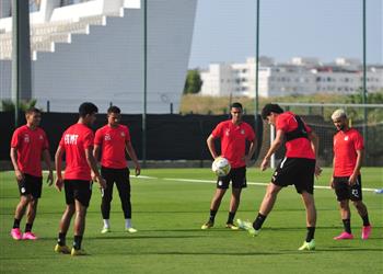 منتخب مصر الأولمبي يؤدي تدريباته استعداد ا للجابون في كأس أمم إفريقيا