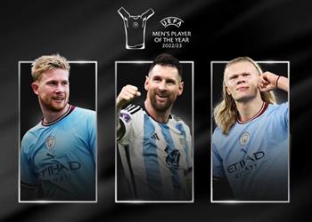 بالأرقام يويفا يوضح سبب ترشيح ميسي ودي بروين وهالاند لجائزة أفضل لاعب في أوروبا