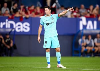 فيديو ليفاندوفسكي يسجل هدف برشلونة الثاني أمام أوساسونا