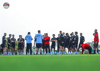 مران منتخب مصر تدريبات بدنية للاعبين استعدادا لمواجهة موزمبيق في كأس أمم إفريقيا