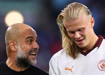 جوارديولا يعلن موقف هالاند من خوض مباراة مانشستر سيتي ونيوكاسل