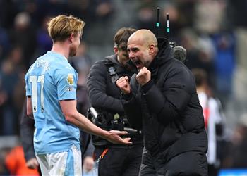 جوارديولا بعد الفوز القاتل أمام نيوكاسل منزعج من دي بروين وأظهرنا رغبتنا في الاحتفاظ باللقب