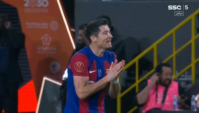 هدف ليفاندوفيسكي الرائع في مرمي ريال مدريد بكاس السوبر الاسباني