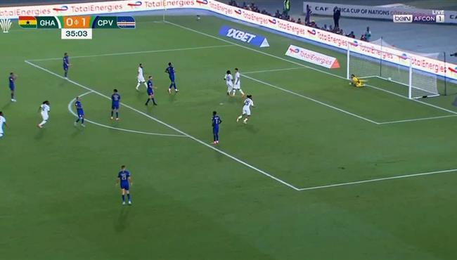 هدف غانا الملغي في مرمي الرأس الاخضر بكاس امم افريقيا